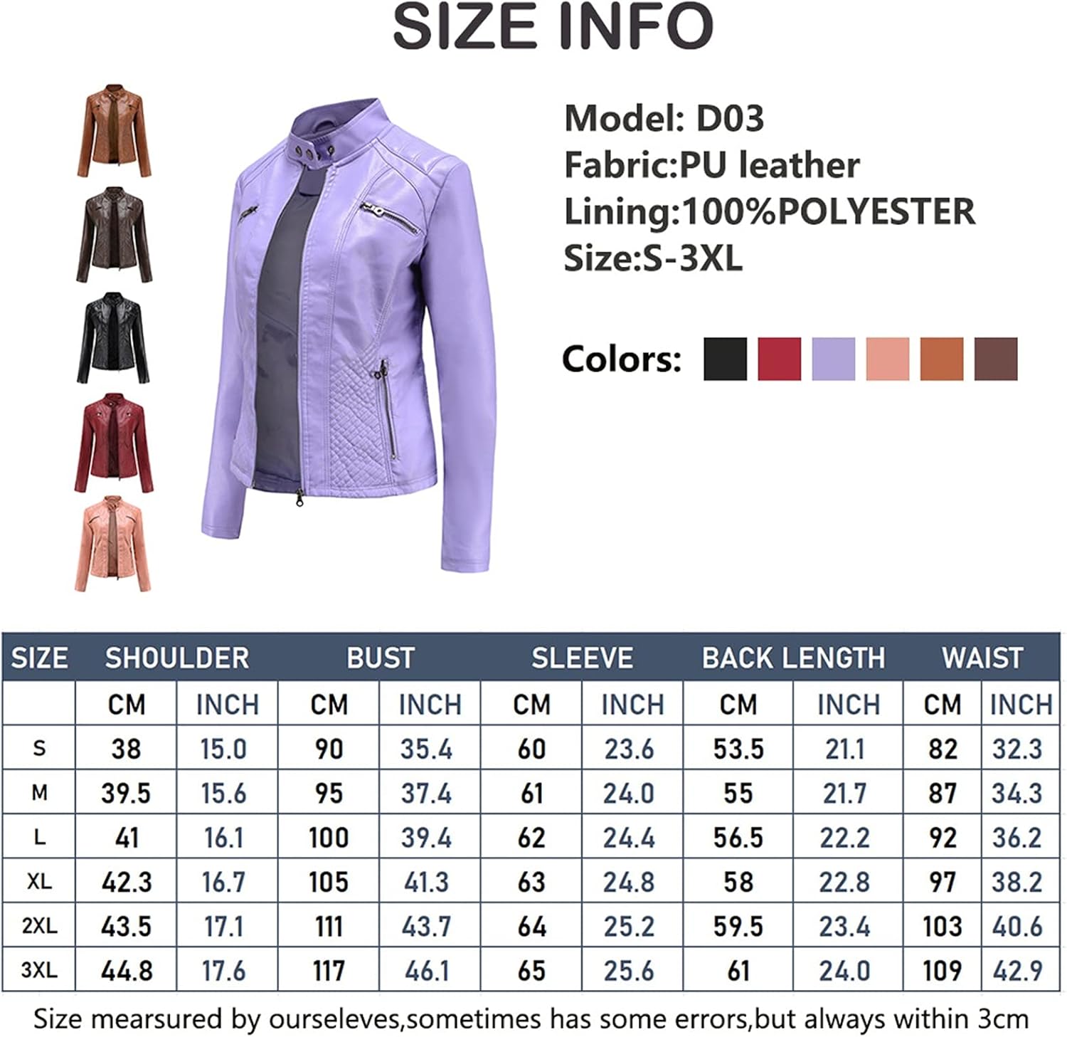 Women's Faux Leather Moto Biker Jacket – Stylish Zipper Design, Perfect for Casual Wear