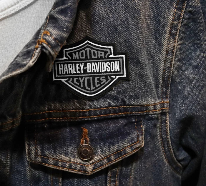 Harley-Davidson Patches – Iconic Embroidered Motorcycle Patches in Timeless Grey