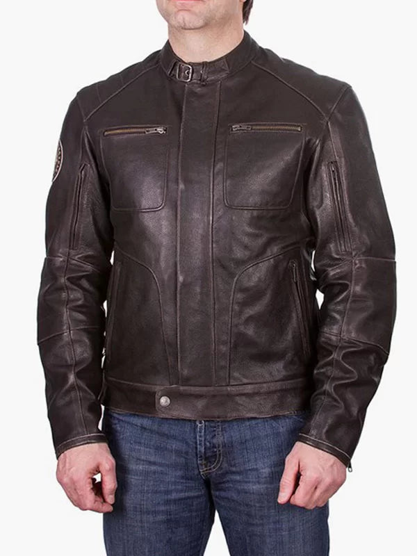 Men’s Genuine Leather Biker Rocker Jacket – Stylish & Durable