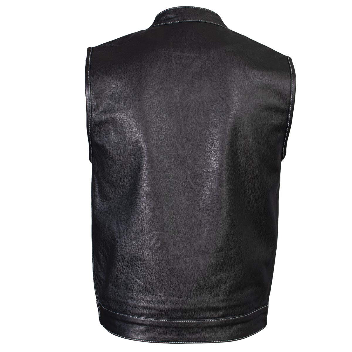 Men’s ‘Dagger’ Black Leather MC Vest