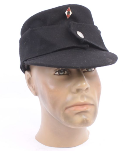 WW2 German HJ Hitler Youth Ski Cap Black Wool M43 cap with cap badge