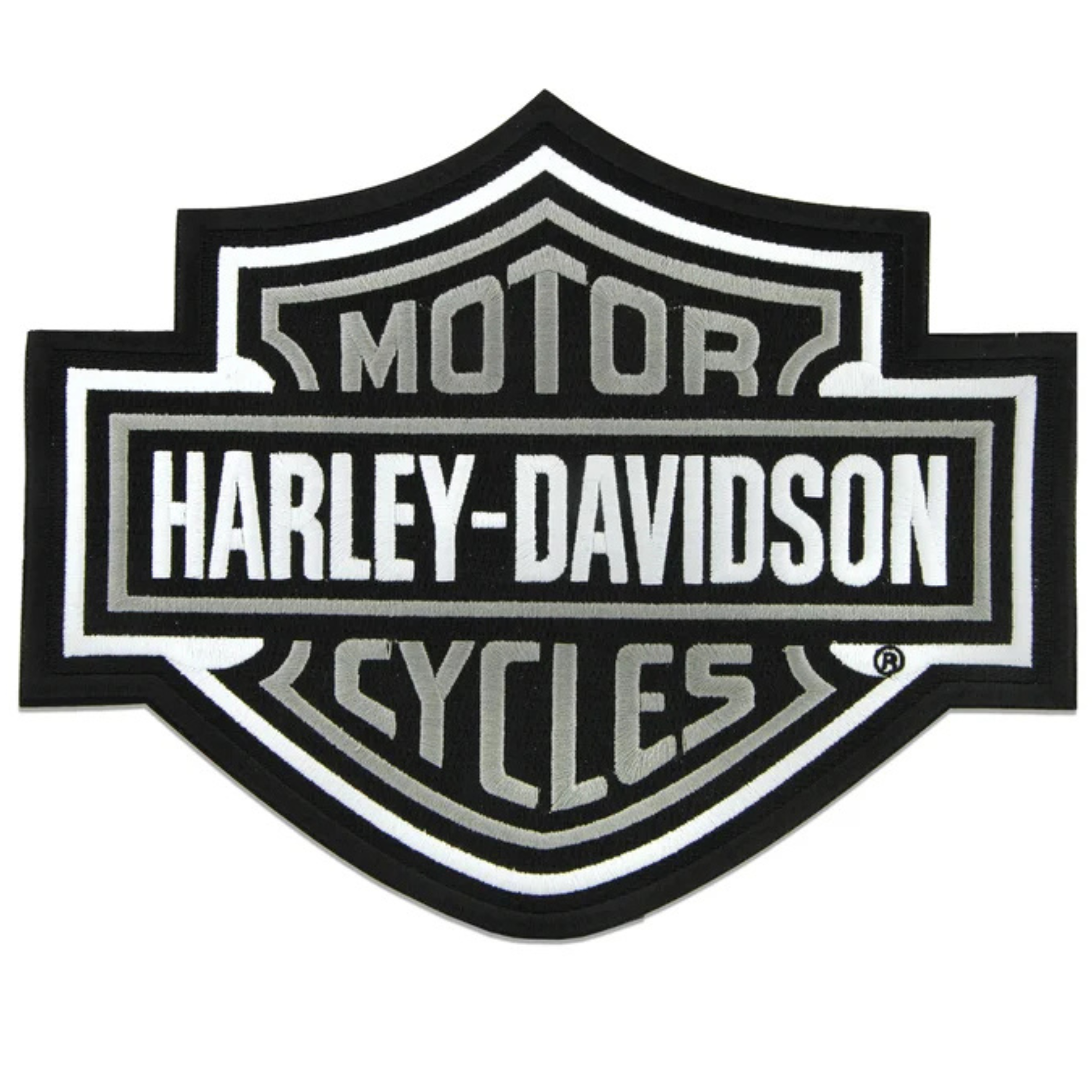 Harley-Davidson Patches – Iconic Embroidered Motorcycle Patches in Timeless Grey