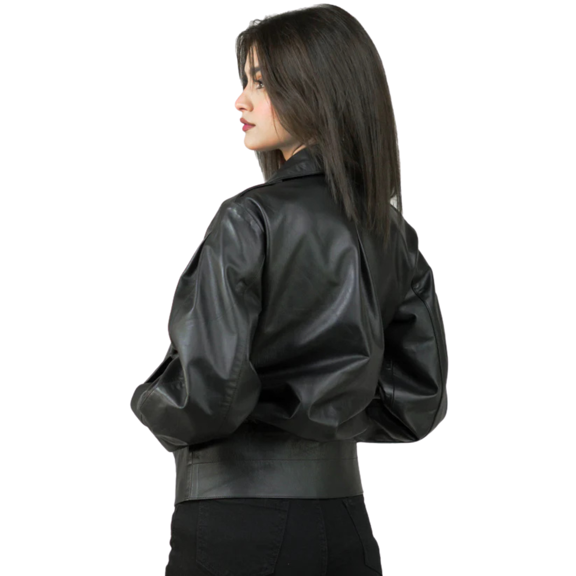 "Women’s Black Leather Motorcycle Jacket – Premium Quality & Stylish"