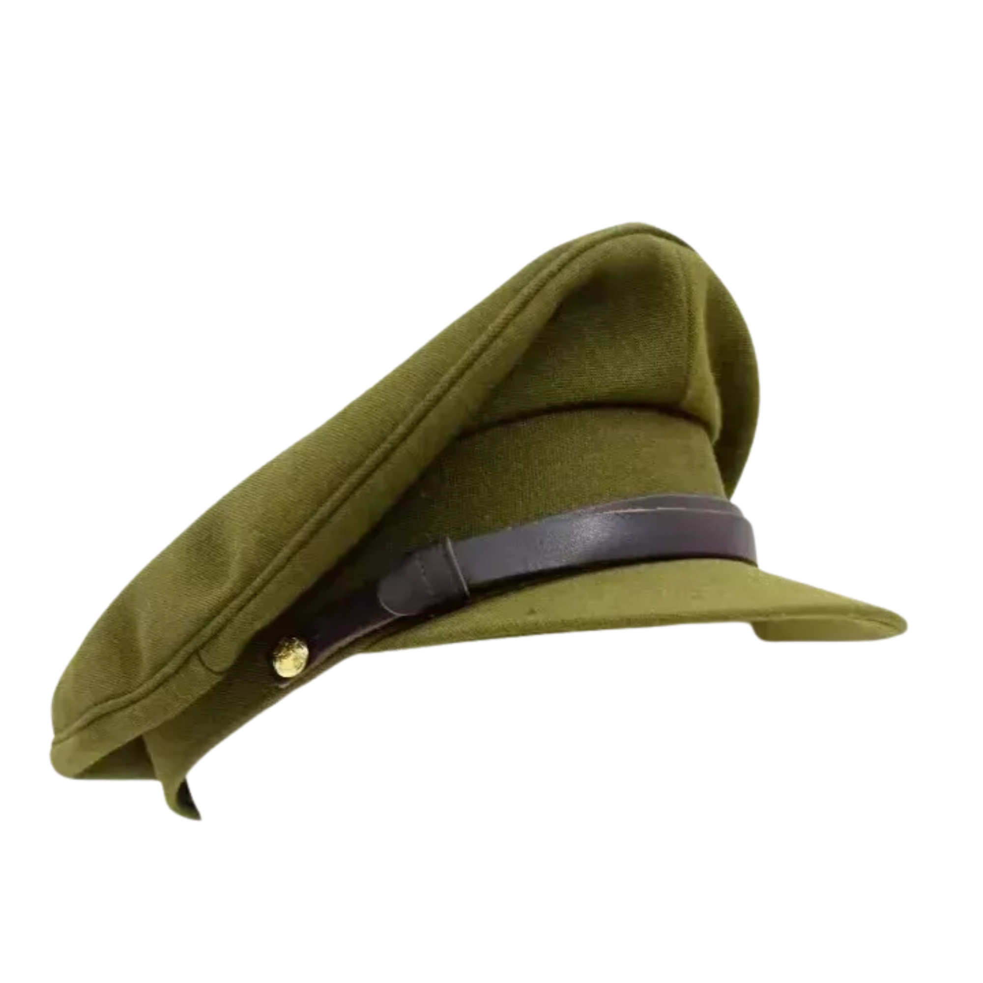 British Army 1940's Khaki Peak Cap WWII Officers Style Dress Uniform Hat WW2