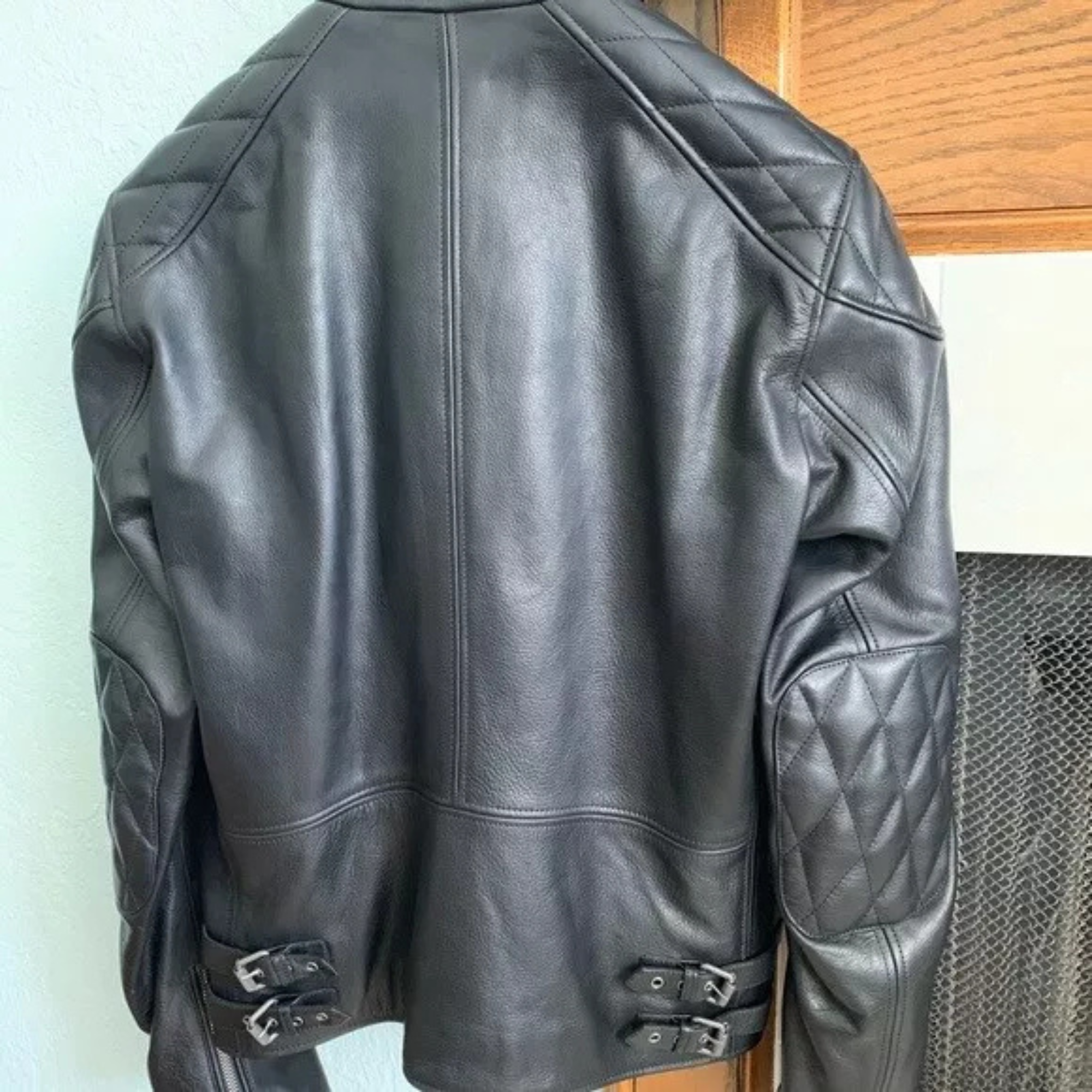 Men's Black Lambskin Leather Motorcycle Jacket