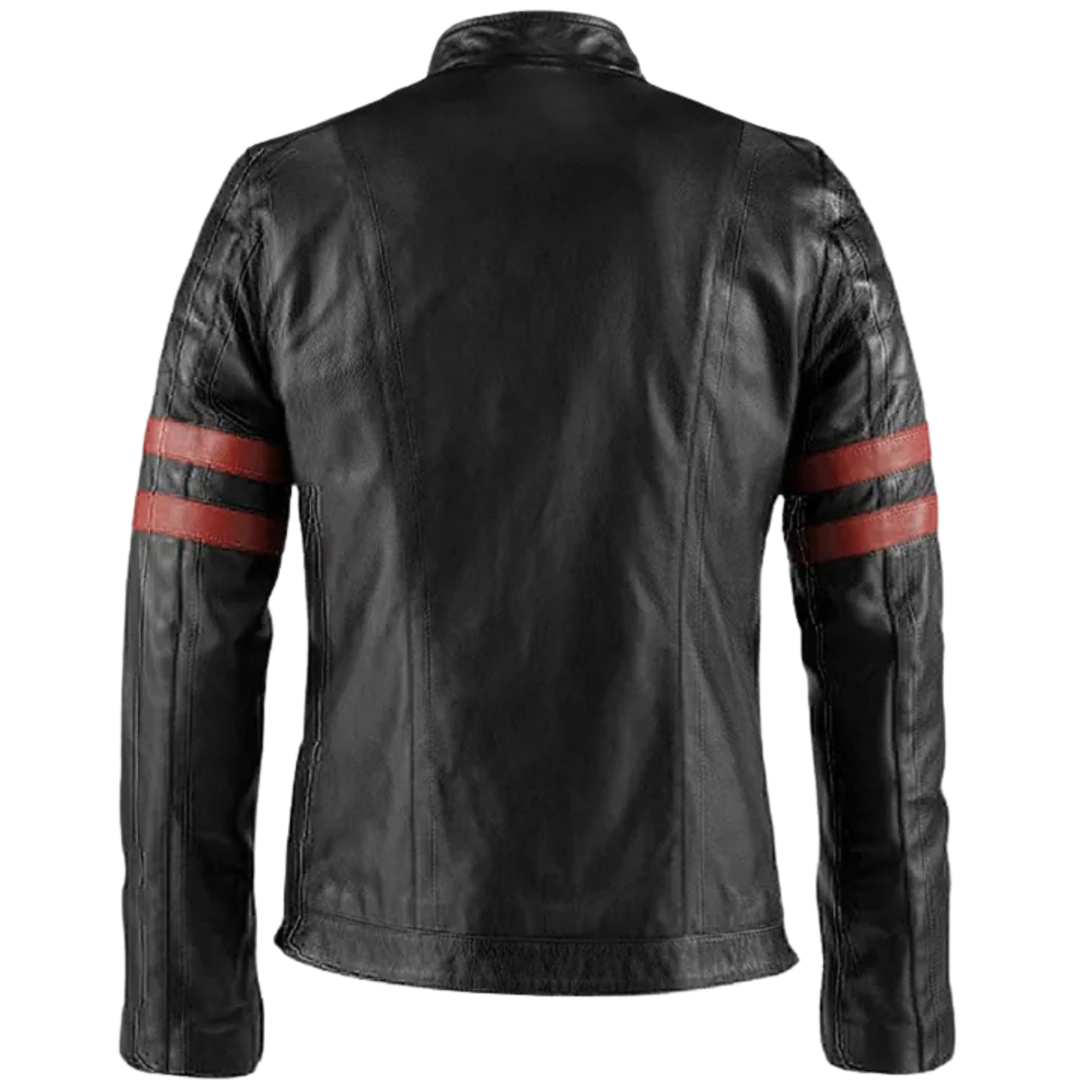 Tough Look Red Stripped Faux Leather Jacket for Men - LJ08