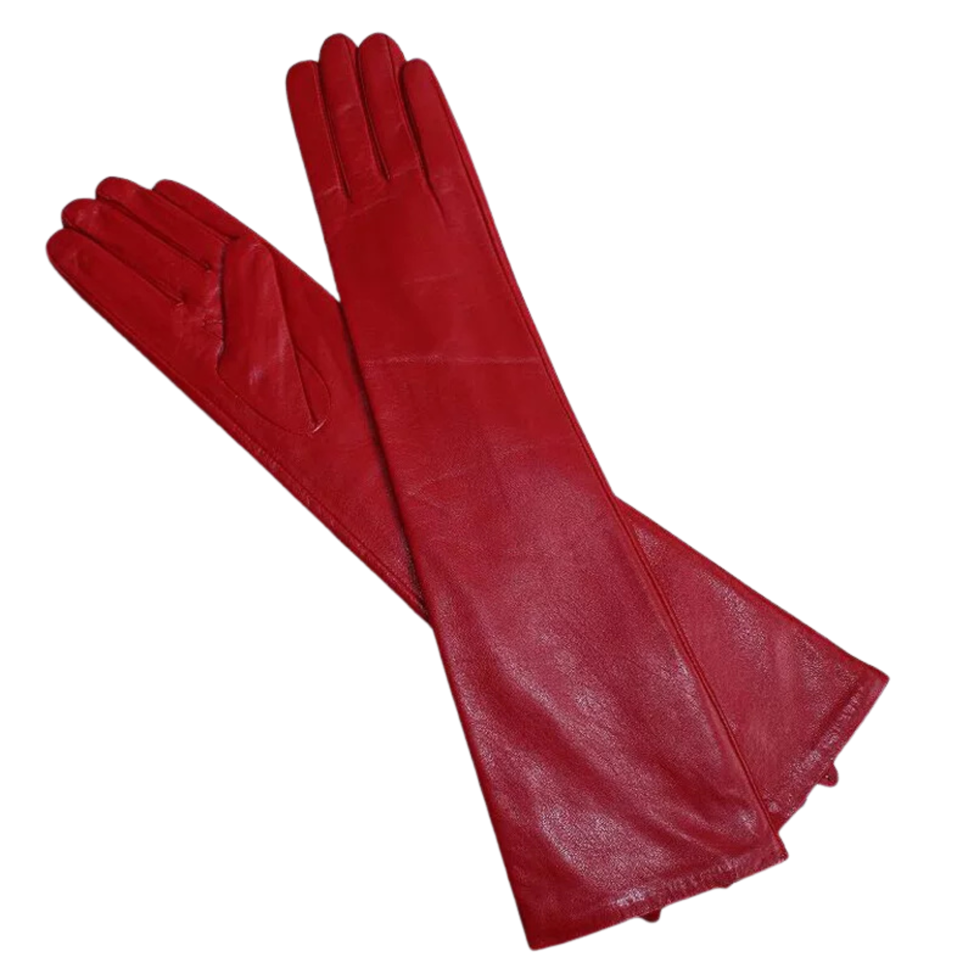 Women's 47cm (18.5") Classic Plain Style Elbow Long Leather Gloves (Multi Colors)