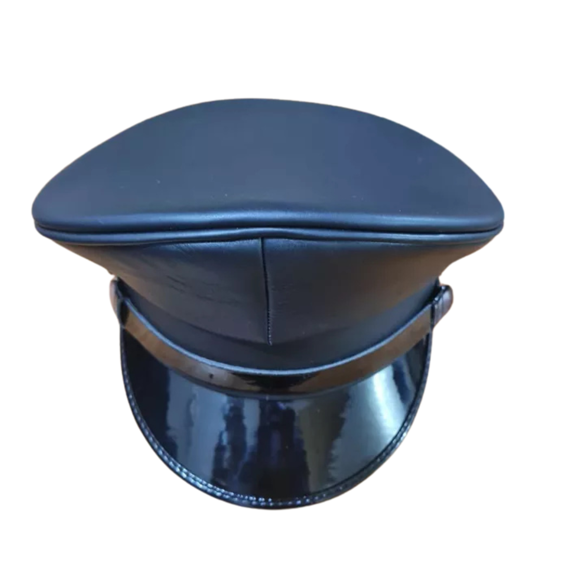 Mens Outdoor Hat Army Muir Biker Peaked Police Gay Military Caps Faux Leather