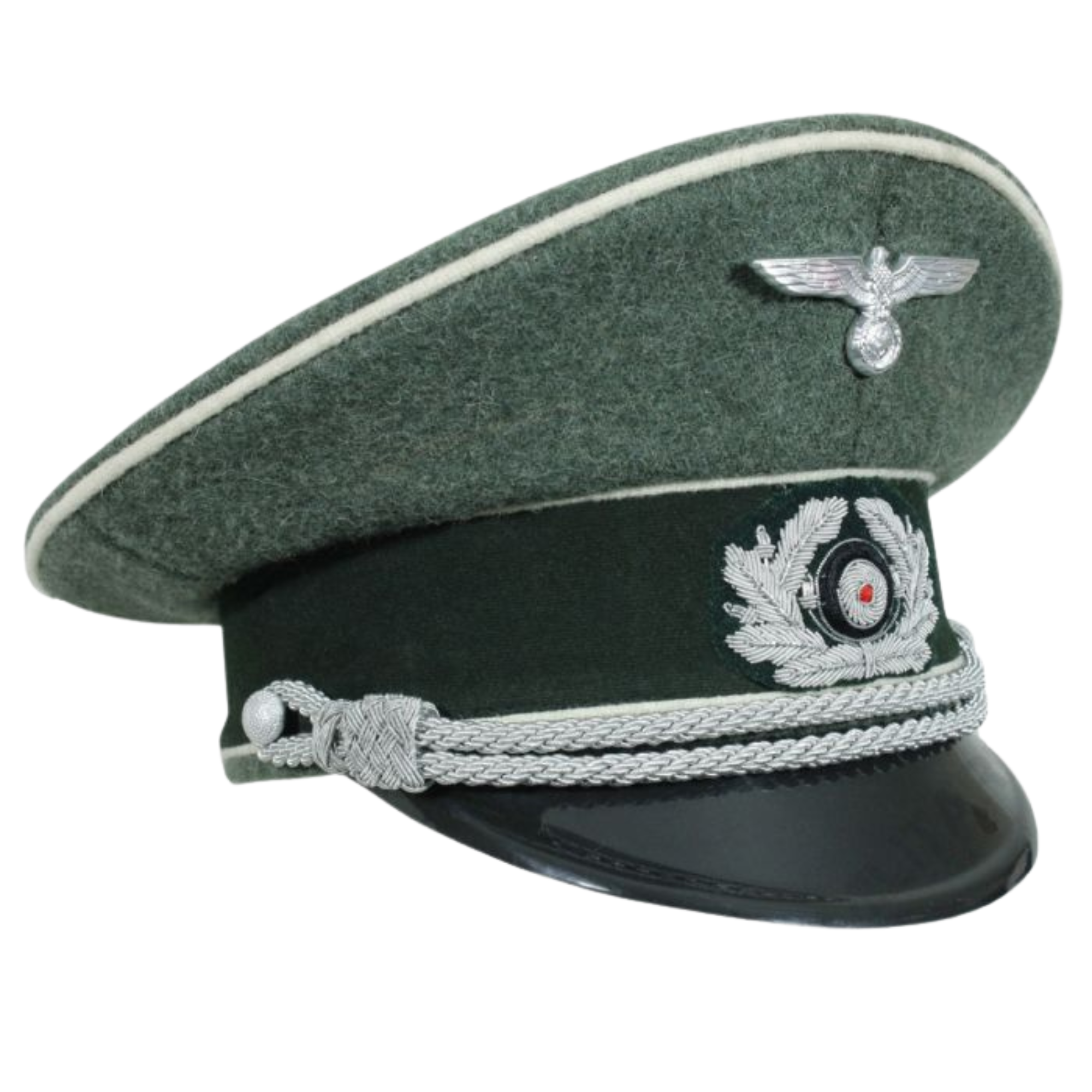 German Army Officer Visor Cap - Field Grey Replica