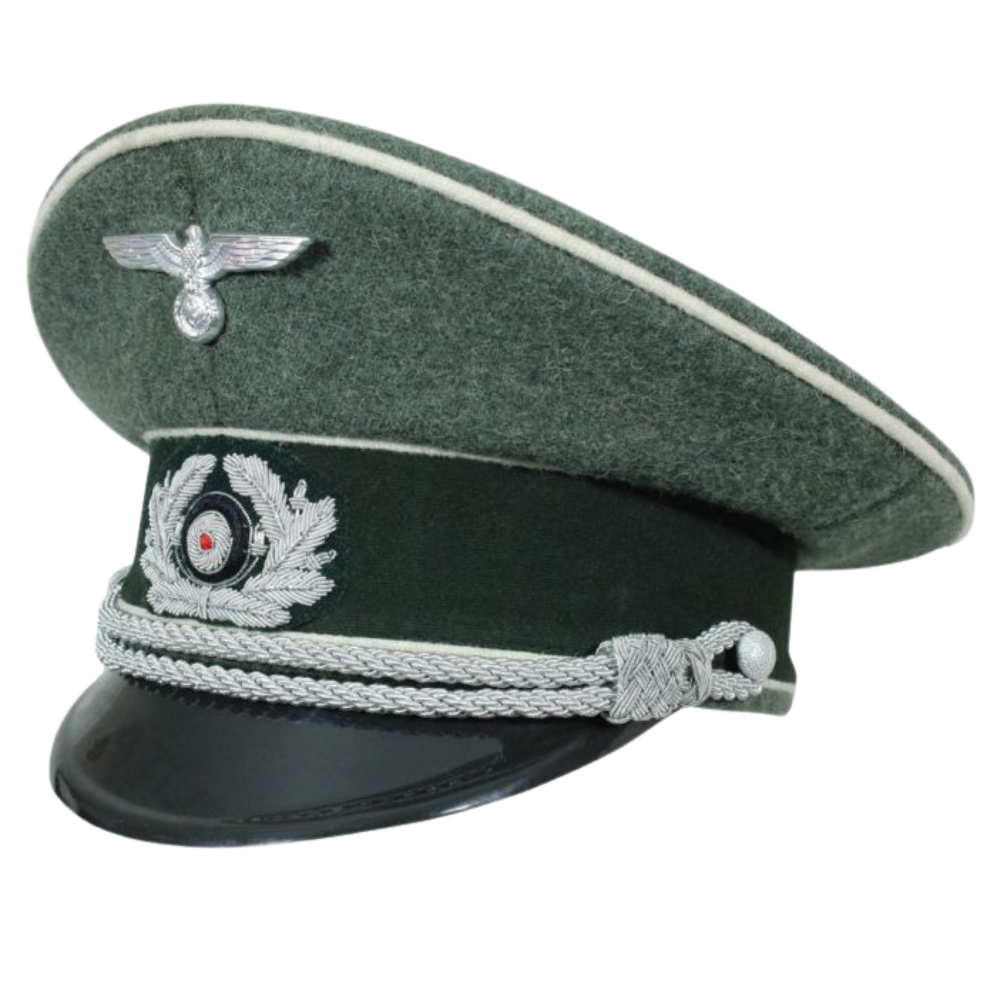 German Army Officer Visor Cap - Field Grey Replica