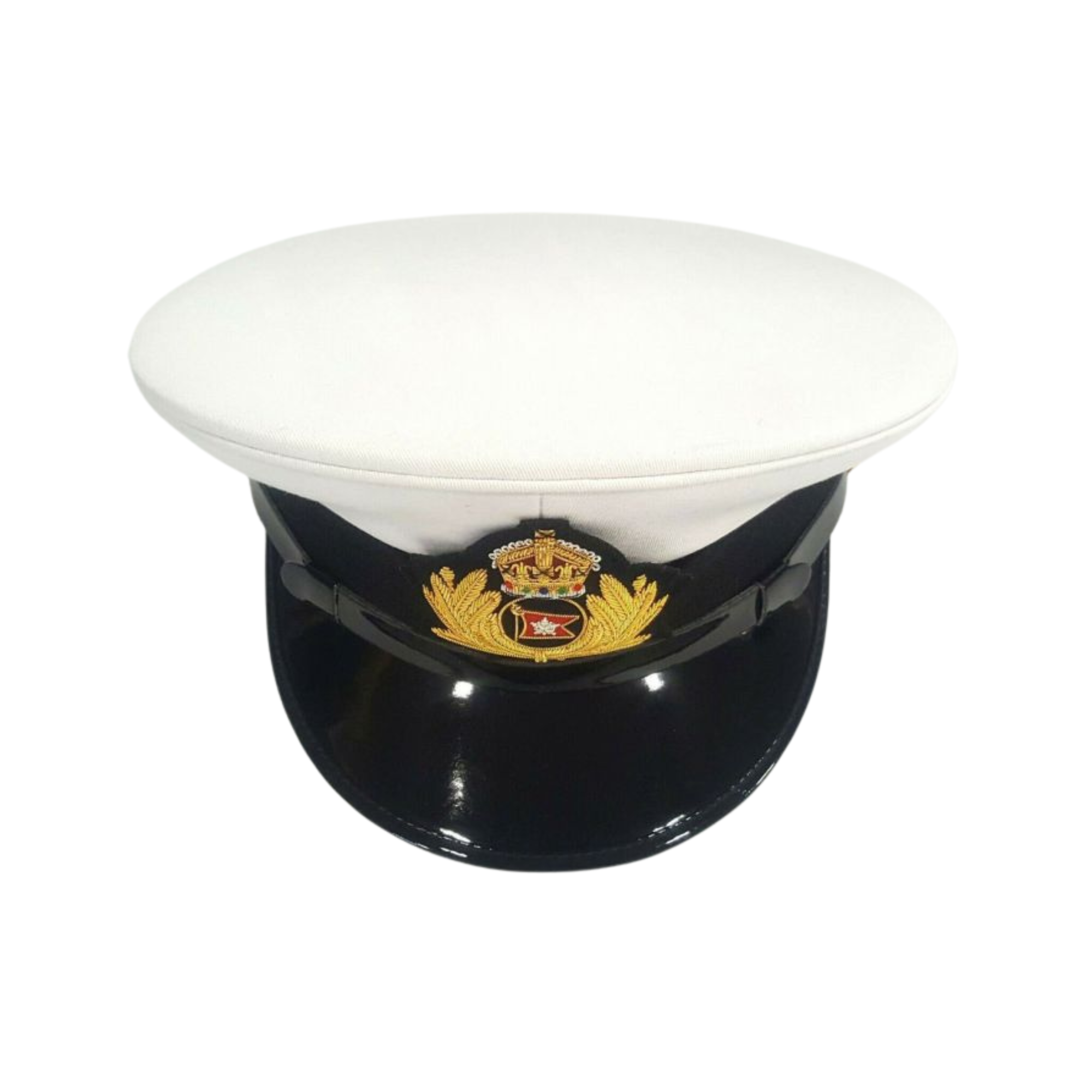 Merchant Navy officer peak cap /Hat water resistant pvc fabric grained top