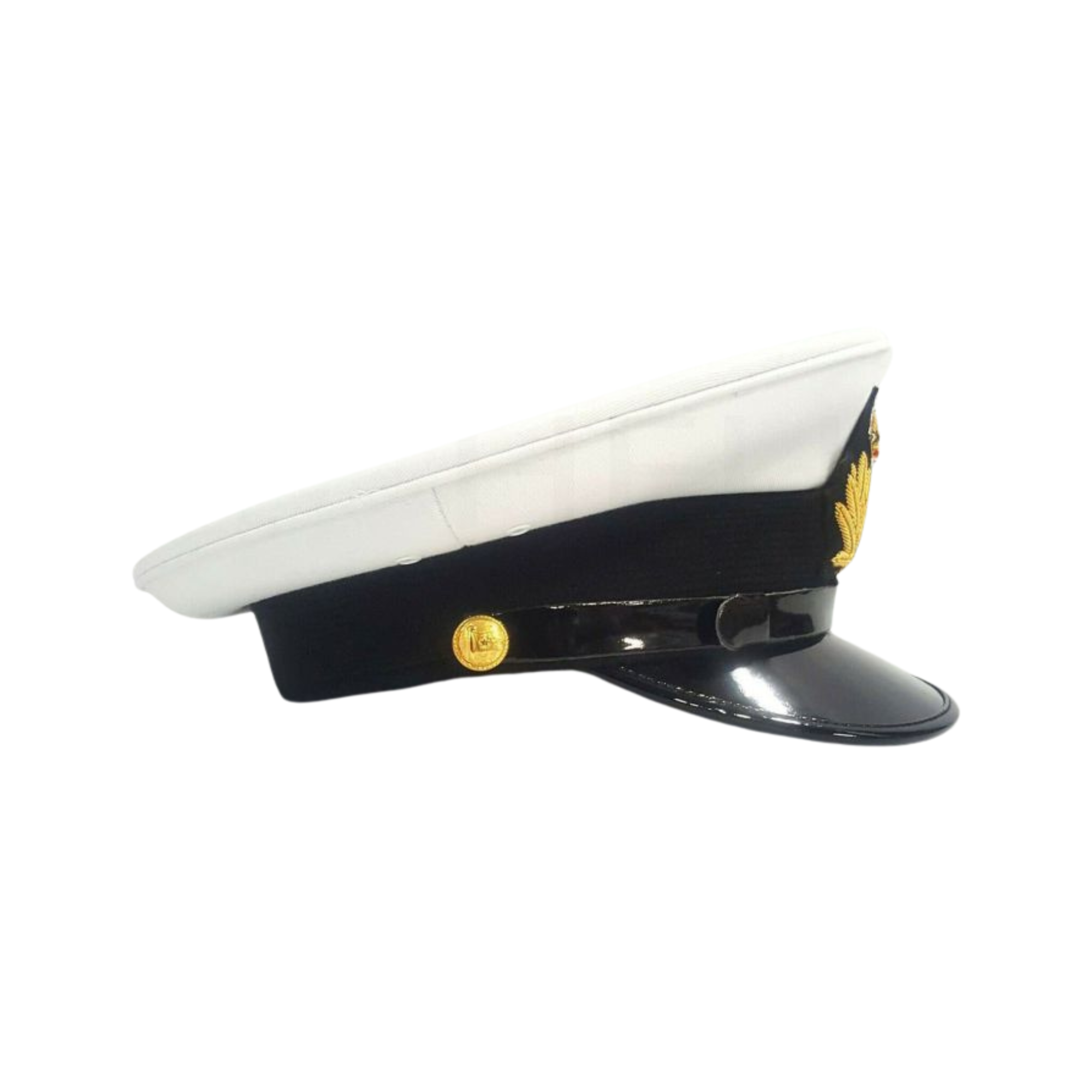 Merchant Navy officer peak cap /Hat water resistant pvc fabric grained top