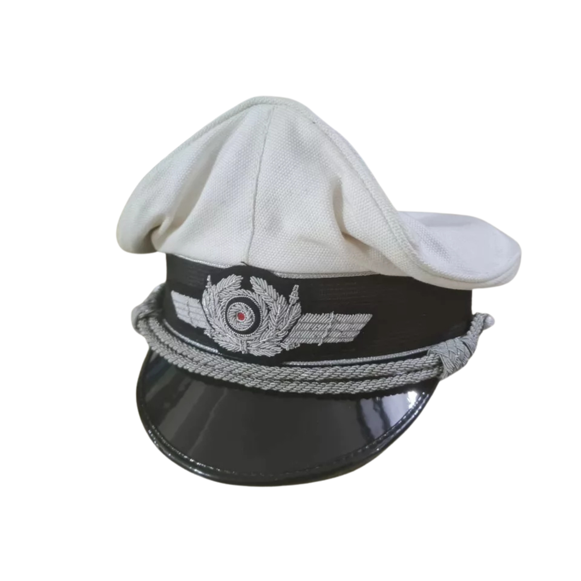 WW2 German Luftwaffe Officers Summer Visor Cap - White