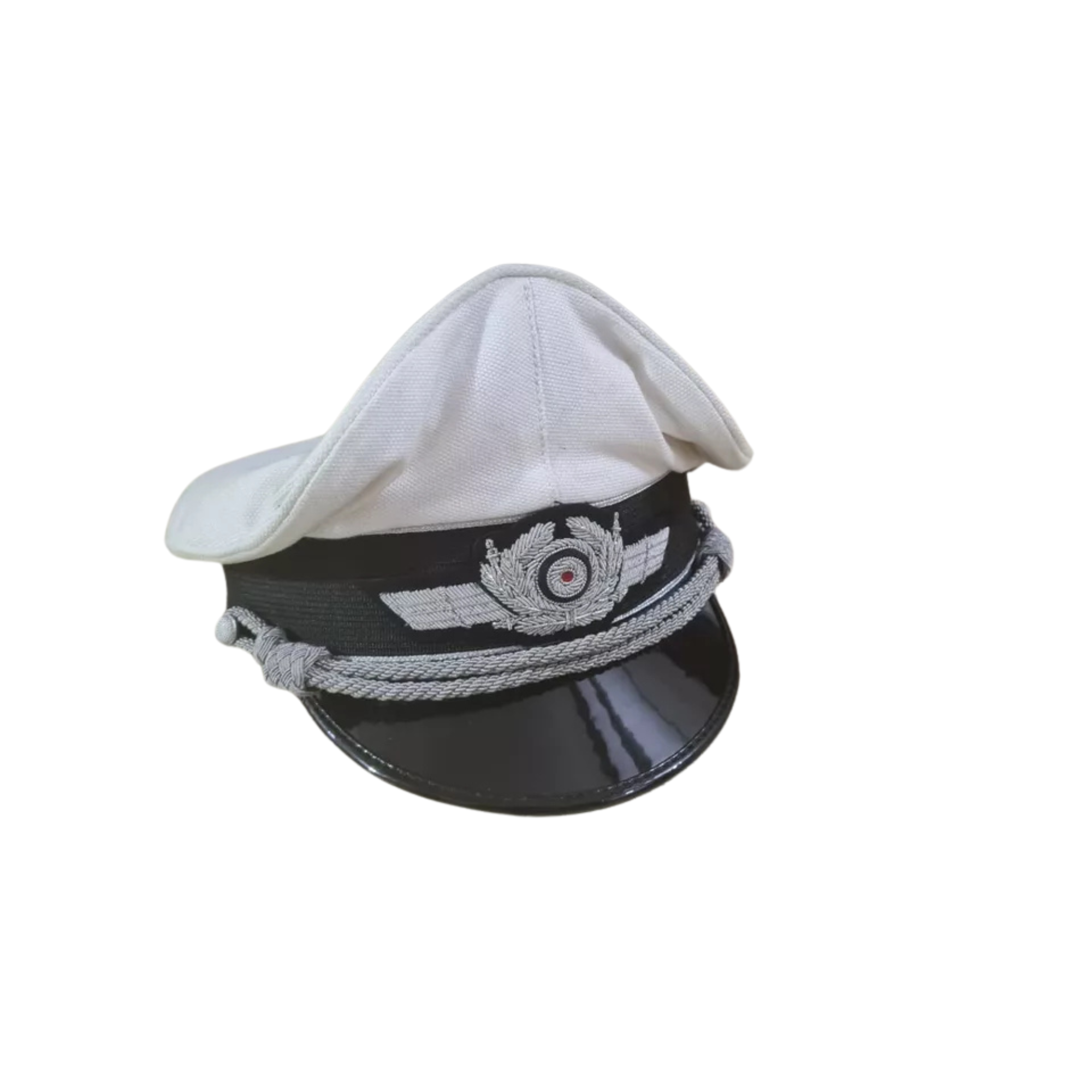 WW2 German Luftwaffe Officers Summer Visor Cap - White