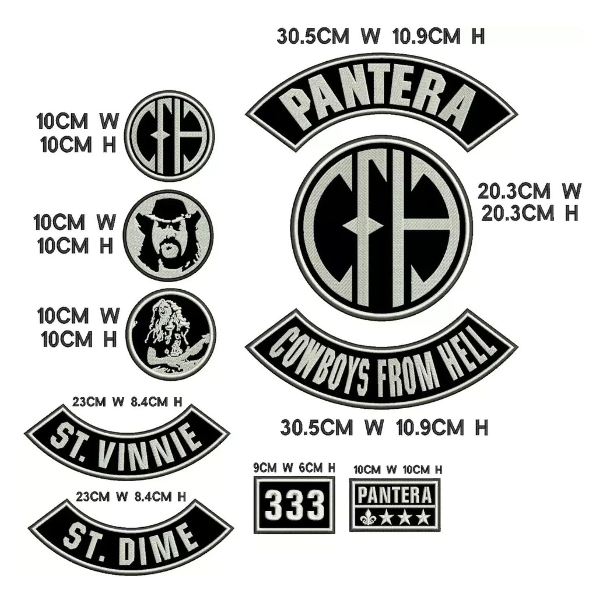 Embroidered Pantera CFH Full Patch Set - 10 Pieces