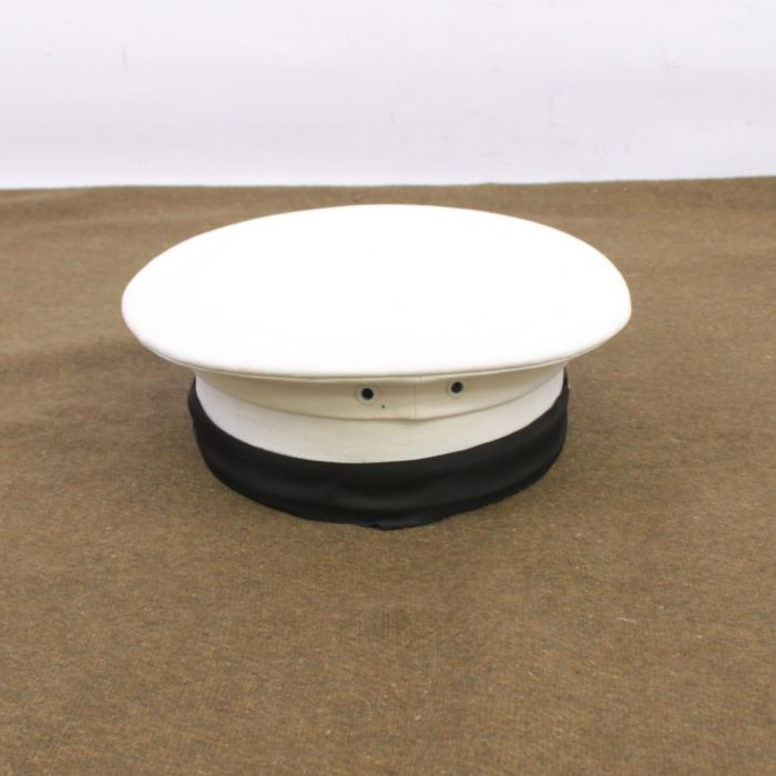 Royal Navy White Duck Rating Cap with HMS Cap Tally