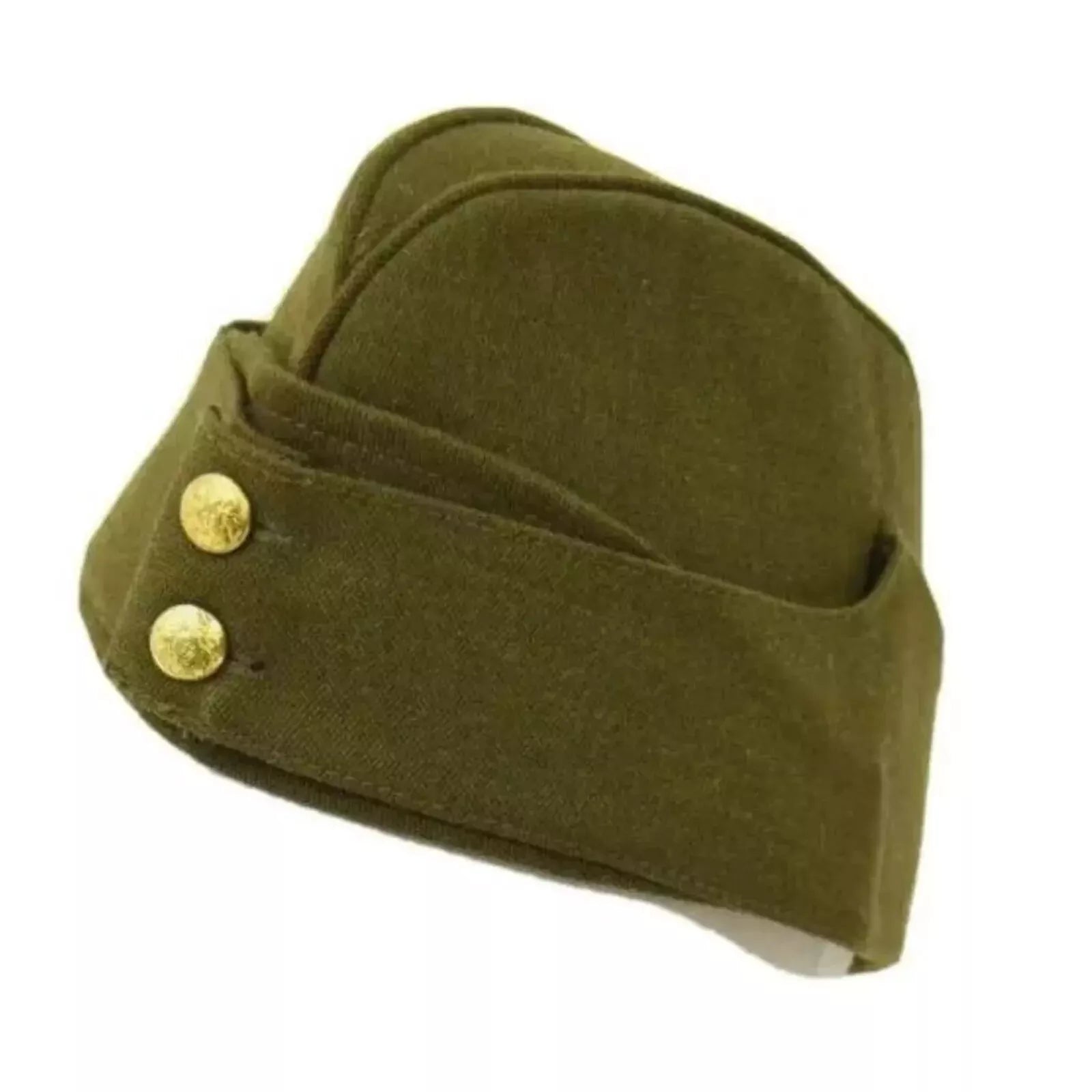 British Army Side Cap 1940's WW2 Forage Chip Hat Uniform Khaki Green Kings Crown