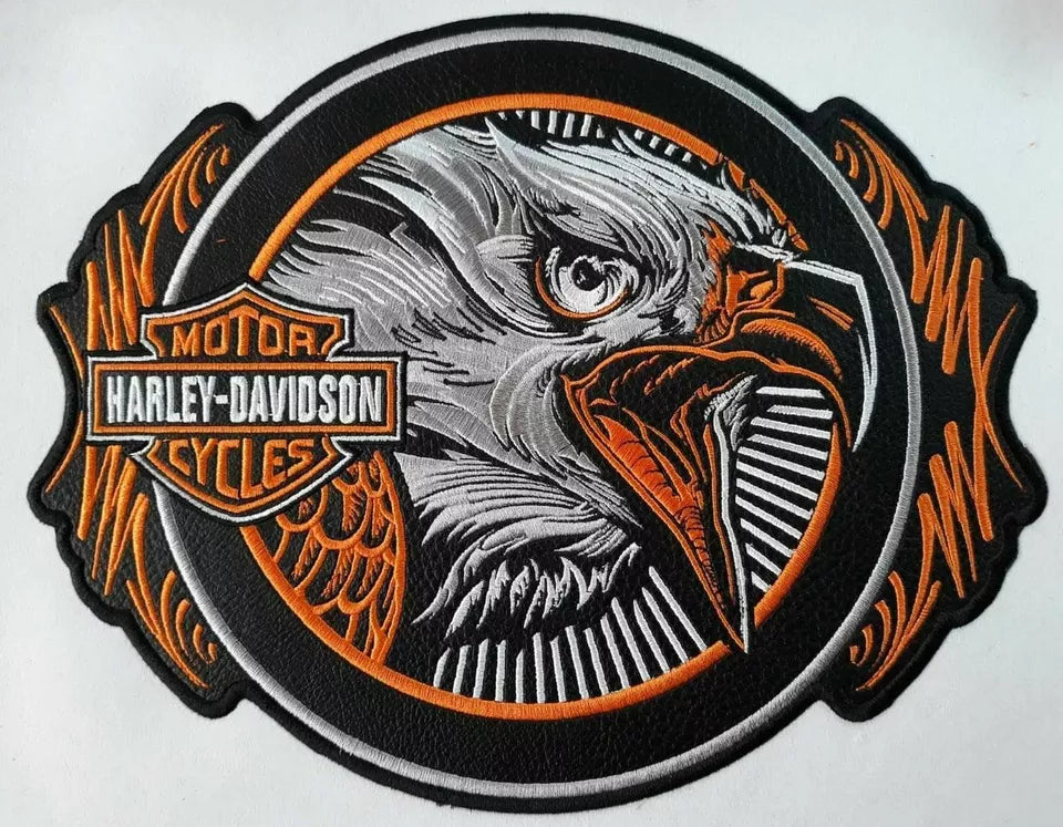 Harley-Davidson Orange Eagle Patch – 3-Piece Back Motorcycle Patch Set