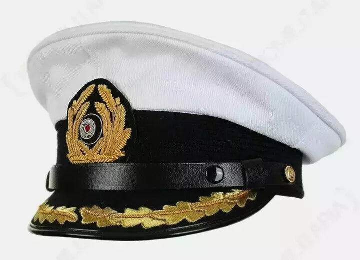 WW2 German Kriegsmarine Tropical Visor Cap - Junior Officer Grade Reproduction