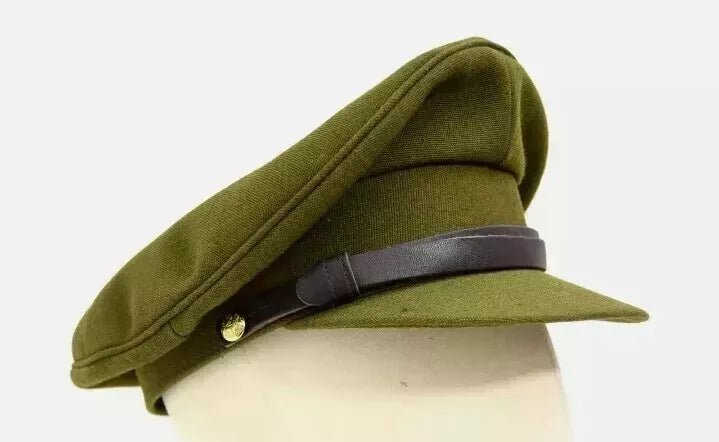 British Army 1940's Khaki Peak Cap WWII Officers Style Dress Uniform Hat WW2