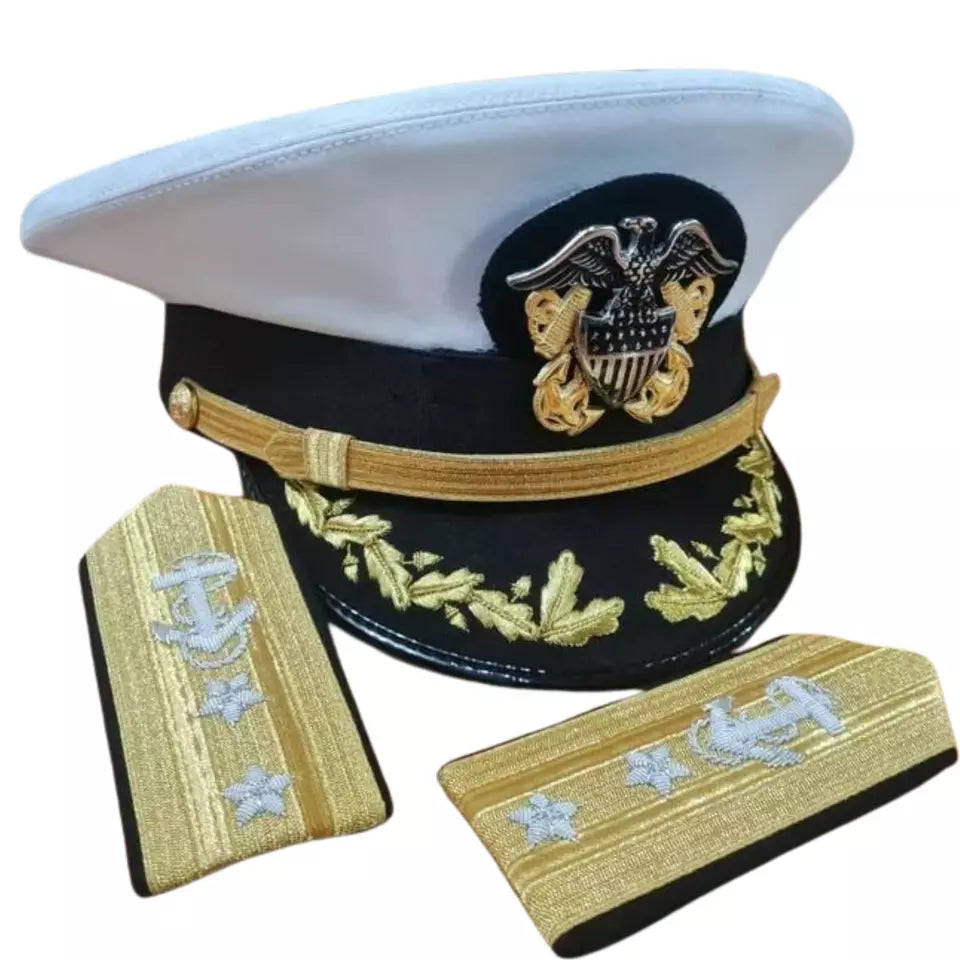 US Navy Officer Visor Cap - US Navy Commander Captain Rank Cap