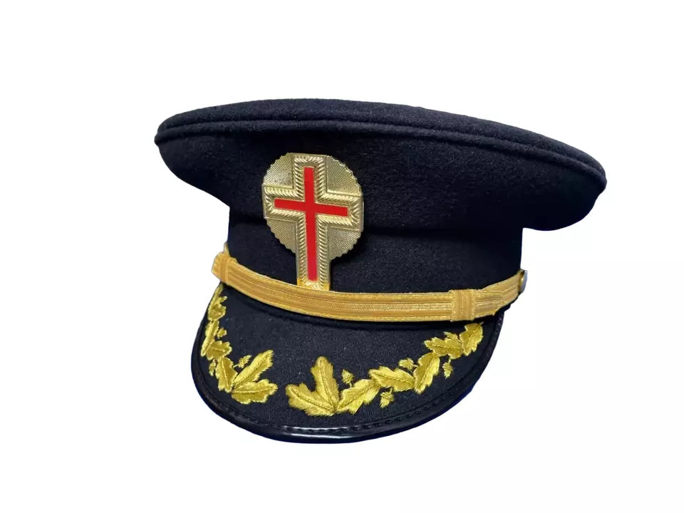 Past Commander Knights Templar Commander Fatigue Cap – Gold Metal Embroidered